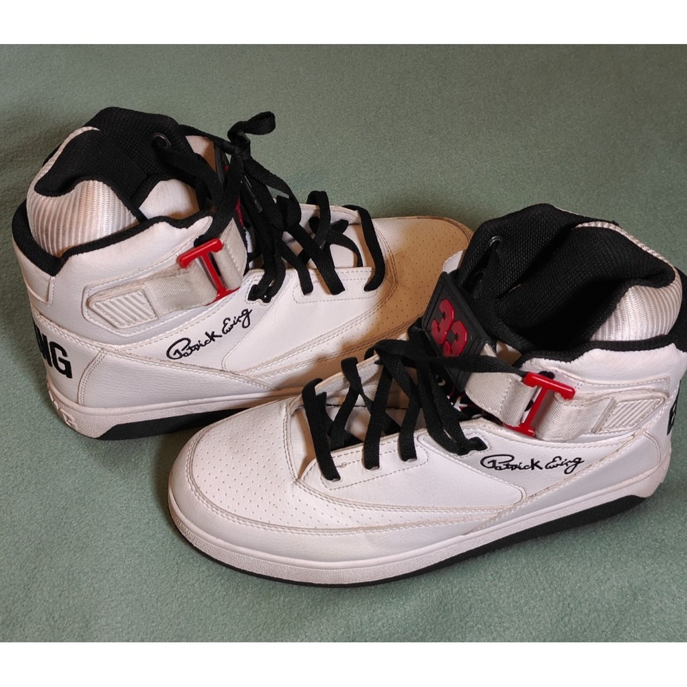 Patrick Ewing Athletics Ewing 33 High Top Basketball Shoes White Navy Red Mens10